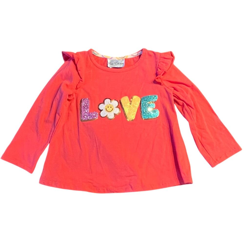 Rare Editions Top "LOVE" Embellished Long Sleeve Size 4T